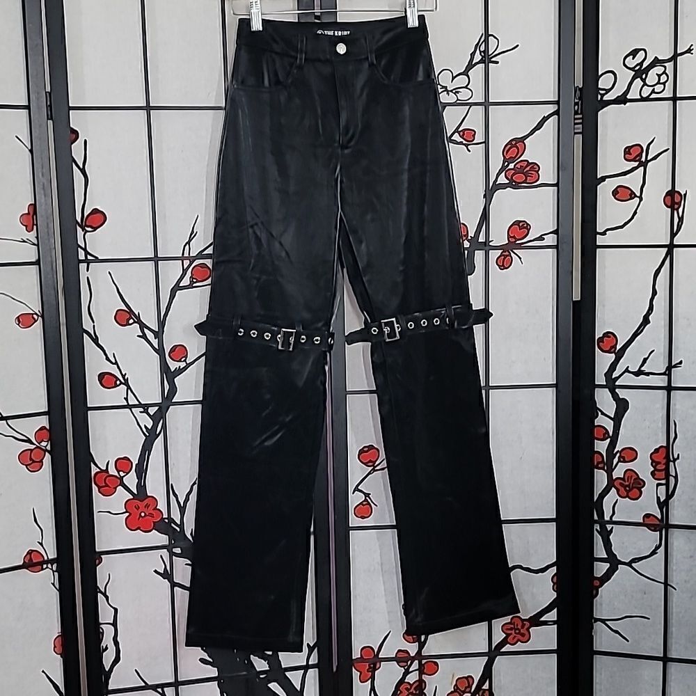 Kript PU Faux Leather Belted Pant